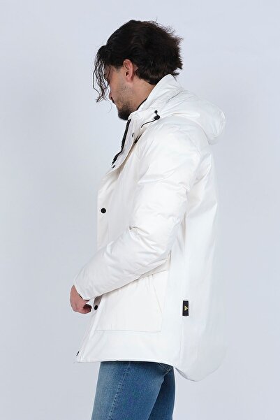 Allegro Чоловічий водонепроникний плащ з капюшоном 0365508 Білий