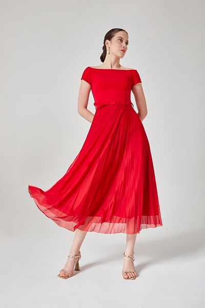 ESCOLL Women's Red Pilisoley Evening Dress 1148