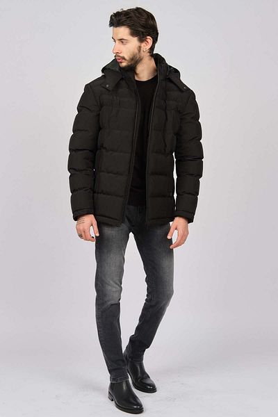 By Serco Men's Pocket Detailed Hooded Coat Black