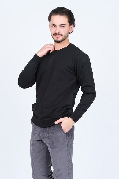 Metropolitan Pulover pentru bărbați cu gât tricot 6242000 negru