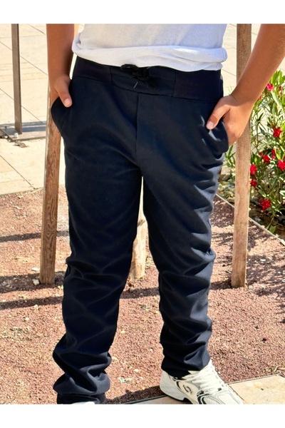 CMZ COLLECTİON Детски панталони с прави крачоли, без еластичност, тъмносини, ...