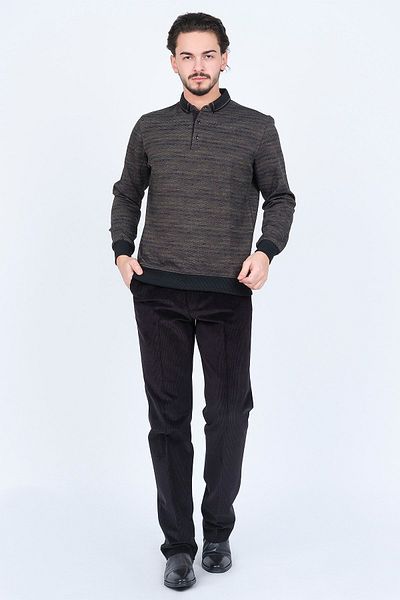 Raymons Men's Patterned Polo Neck Knitwear Sweat 6782252 Mink