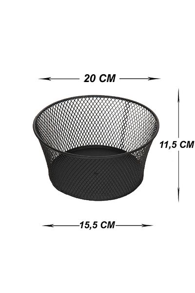 VENON Spring 20 cm Black Fruit Basket Makeup Basket Organizer Box Metal Basket Home Multi-Purpose Basket