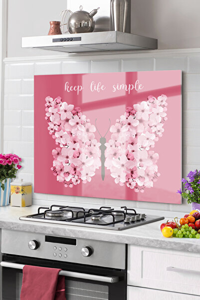 Onbiya Premium Kitchenglass Stove Protector |   Flower Butterfly