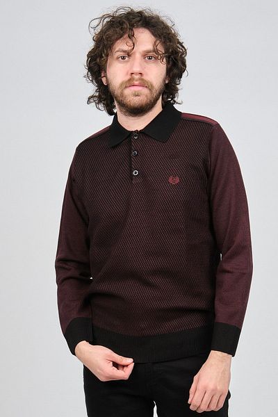 Pelikan Men's Polo Neck Sweater 1577412 Claret Red