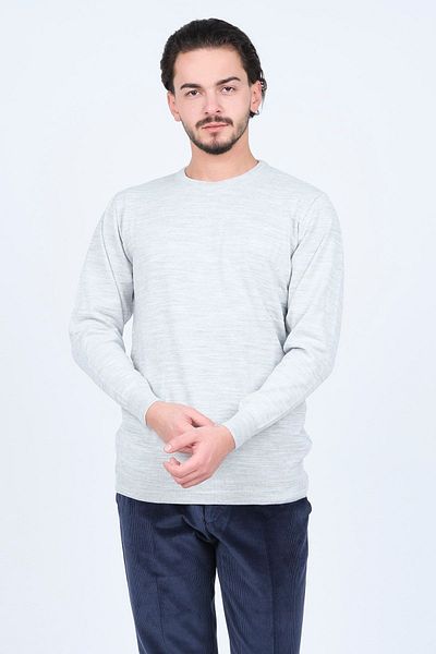 Metropolitan Men's Crew Neck Knitwear Sweater 6242000 Gray
