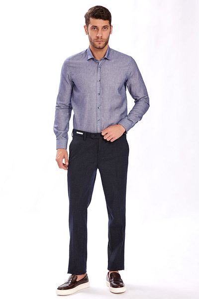Ecer Ανδρικό παντελόνι Odessa Regular Fit 0371636120 Navy Blue
