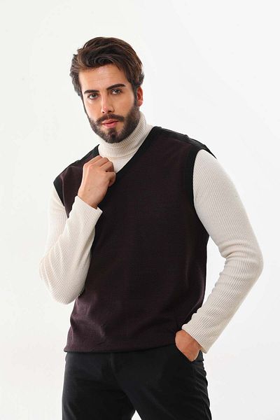 Pelikan Men's V-Neck Sweater 9617 Claret Red