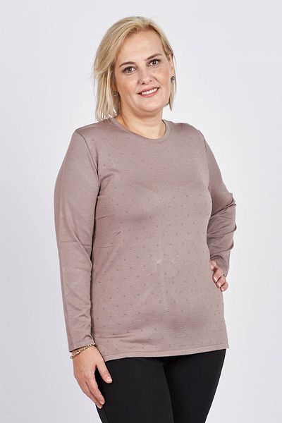 Büşra Triko Women's Round Collar Knitwear Sweater 3997250 Mink