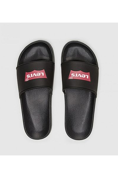 Levi's Men's Logo Black Slippers