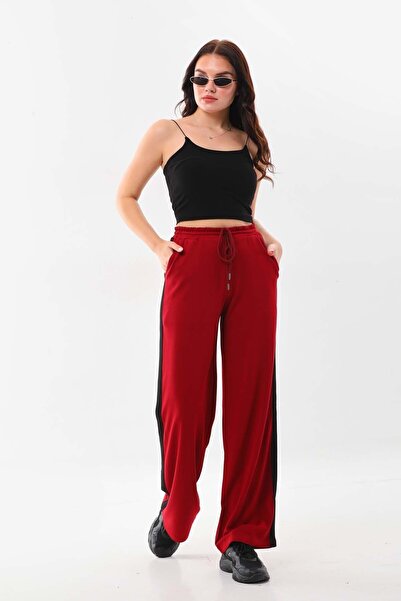 Sistas Women's Waist-Tied Comfortable Form Trousers 22927 Claret Red