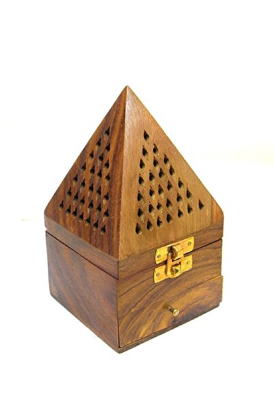 Genel Markalar Konik Buhur Tütsülük Pramit Şekli Ahşap Büyük Boy Tütsü Yakacağı