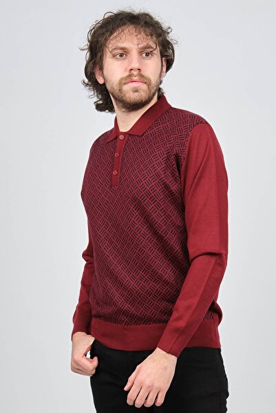 PAVE Men's Claret Red Sweater