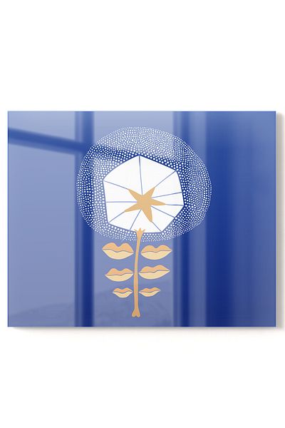 Onbiya Sticlă de bucătărie cu model de flori premium - Protector pentru spatele aragazului
