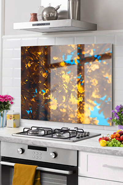 Onbiya Premium Floral Pattern Kuhinjsko staklo - Stove Protector