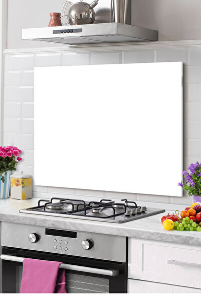 Onbiya Бяло първокласно кухненско стъкло - протектор за гръб на котлон