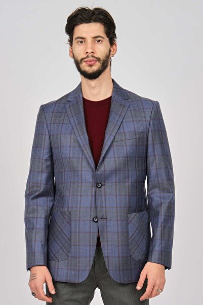 Yünsan Yünsa Чоловічий спортивний вовняний піджак 2661000 Синій