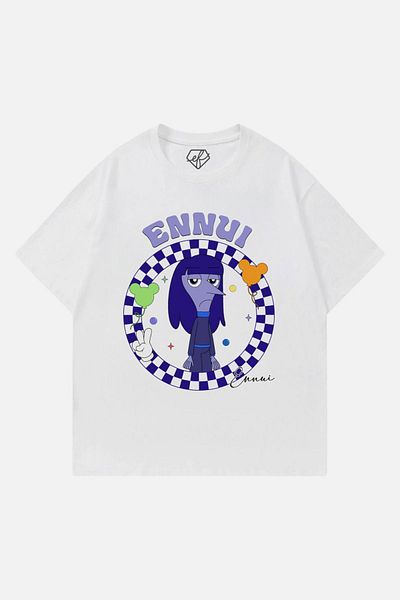 EFBUTİK White Unisex Reverse Face T-Shirt Types Ennuı