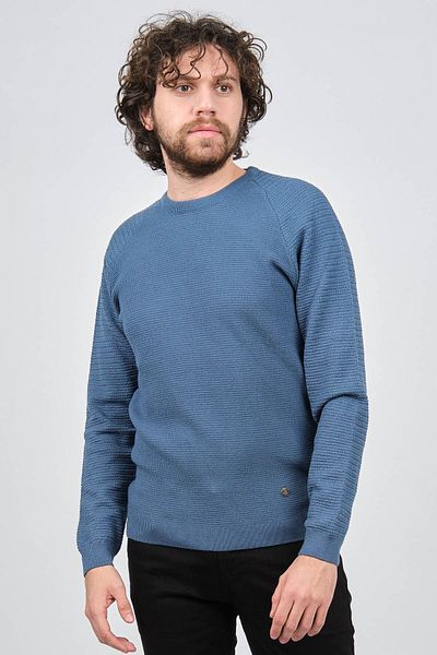 Çizgi Triko Pulover Slim Fit pentru bărbați 42554259 Albastru