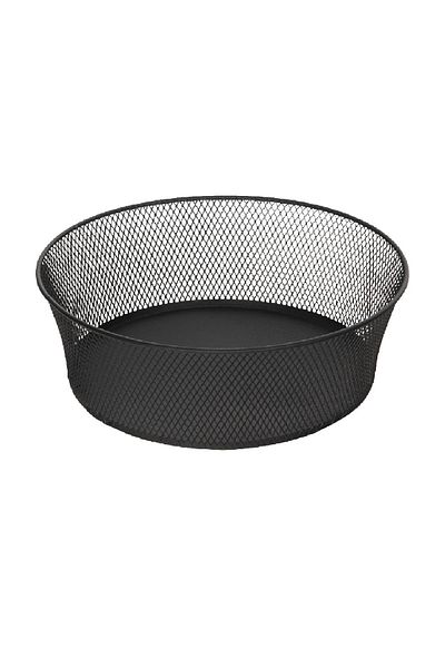 VENON Spring 30 cm Black Fruit Basket Makeup Basket Organizer Box Metal Basket Home Multi-Purpose Basket