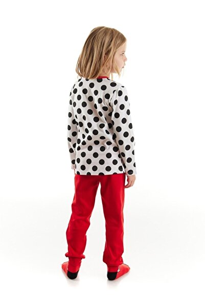 Minnie Mouse Lisanslı Kız Çocuk Puantiyeli Pijama Takımı 20244