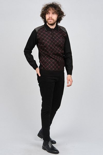 Pelikan Men's Patterned Elbow Detailed Polo Neck Sweater 1577429 Fuchsia