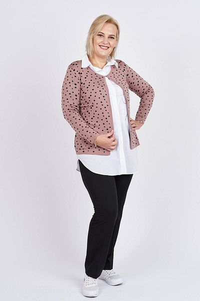 Büşra Triko Women's Powder Polka Dot Cardigan 3997214
