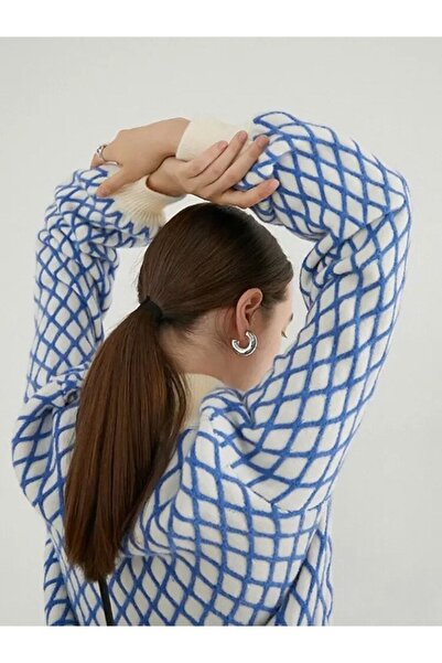 neslyaccessories 925 Ayar Gümüş Iğneli Bombe Halka Küpe ( 3 Cm )