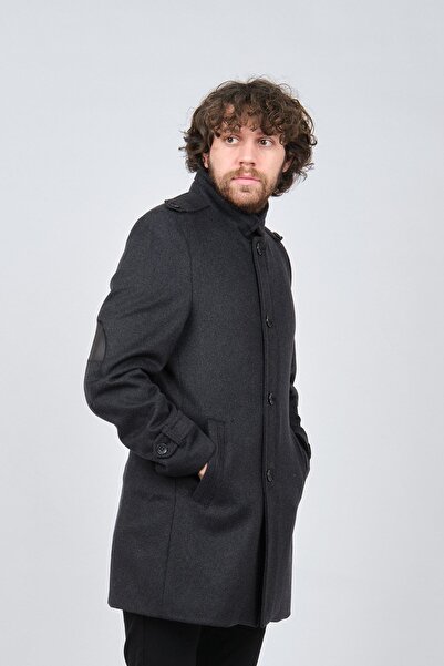 LUCAS Men's Smoked Epaulette Sports Wool Coat 2651662