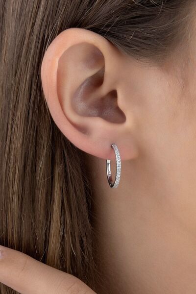 Else Silver Gümüş 18mm Halka Küpe