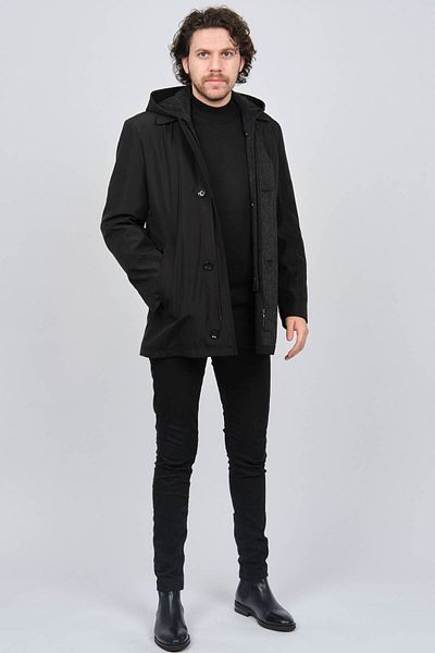 LUCAS Men's Zipper Pocket Hooded Coat 2650060 Black