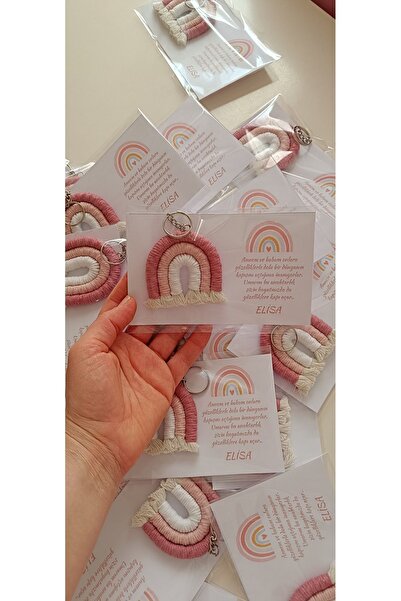 Büşra Uynk Makrome Gökkuşağı Anahtarlık Bebek Hediyeliği 20 Adet kişiye özel