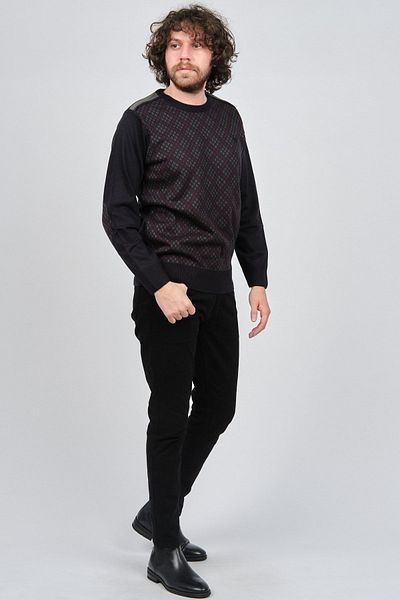 Pelikan Men's Patterned Crew Neck Sweater Smoked