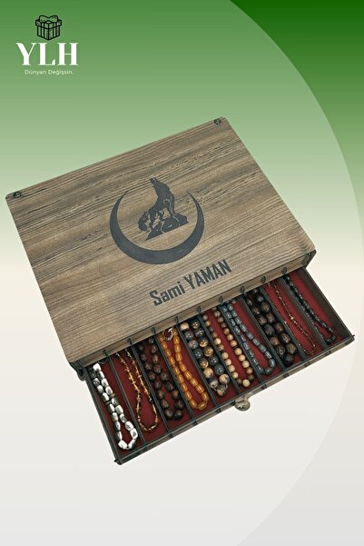 Yaman Hediyelik Kişiye Özel Ahşap Tesbih Koleksiyon Kutusu, Aksesuar Kutusu, ...