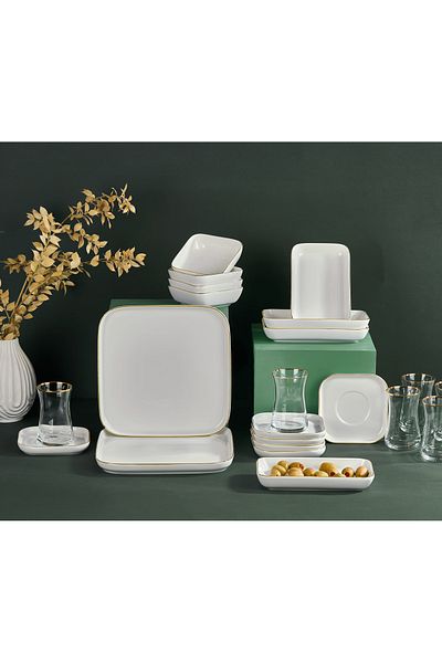MEA CONCEPT 26 Piece Breakfast Set - SQUARE GOLD