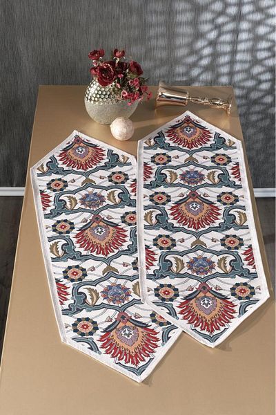 Çeyiz Diyarı Ebruli Luxury Runner - 45x140 Cm, Pachet 2