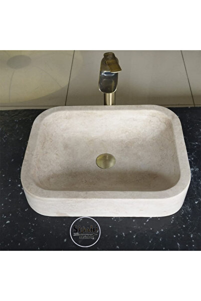 SİPAHİMARBLE Klasik Traverten Köşeli Lavabo