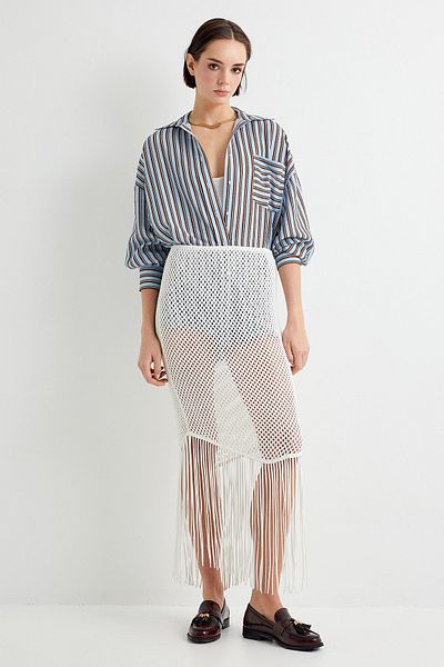 Koton Crochet Midi Tassel Skirt