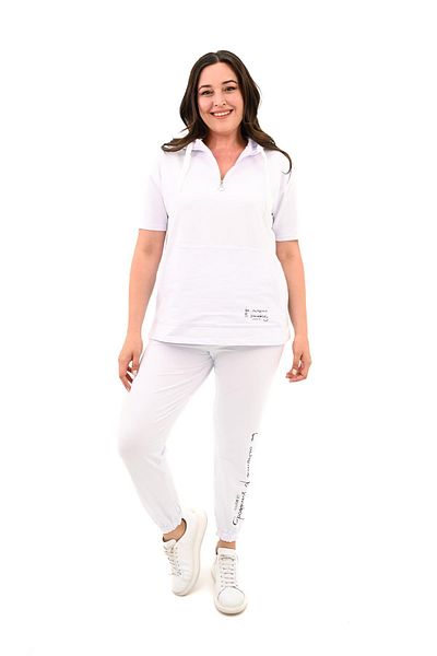 Koza Butik Γυναικεία αθλητική φόρμα με κουκούλα Plus Size - 3759-23