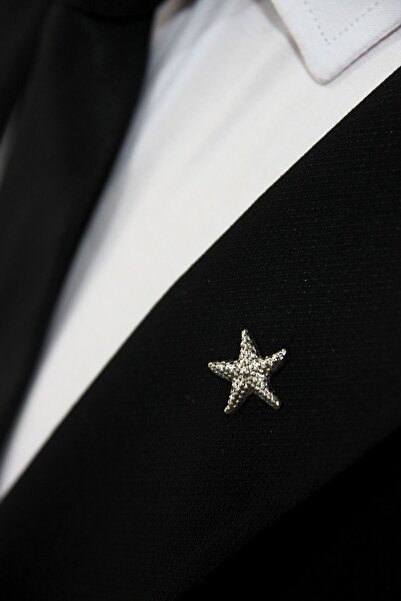 Le Voux Açık Gri Renk Deniz Yıldızı Figürlü Ceket Yaka Iğnesi Broş Rozet