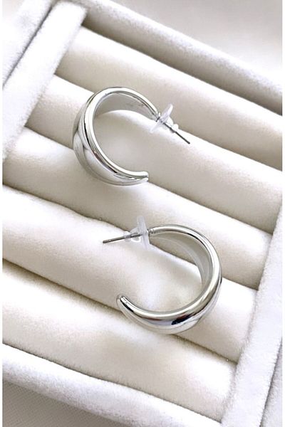 VNS Accessories Imported Moon Earrings (2.5 cm)