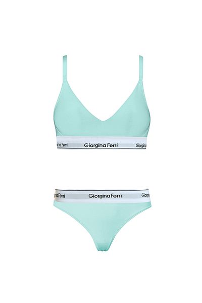 GIORGINA FERRI Set de 2 pentru femei de uz zilnic - sutien sport și chiloți tanga Kelly