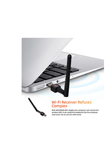 qasul Mini USB WiFi Adaptörü 300Mbps 2dBi WiFi Adaptörü PC WiFi Anten WiFi Güvenlik Cihazı