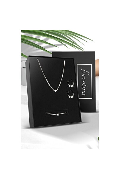 Forentina Yıldızlı Kolye Küpe Bileklik Takı Seti - Ps238500tr