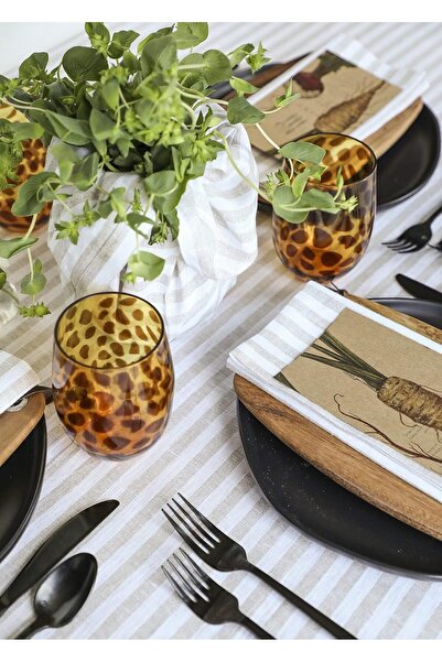 EVYA 100% Cotton Yarn Dyed Striped Tablecloth 160x220 cm Kitchen Living Room Tablecloth