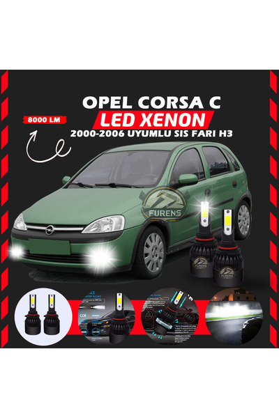 SHOOPLAA Opel Corsa C 2000-2006 Sis Farı Uyumlu Şimşek Etkili Led Xenon Light Series H3