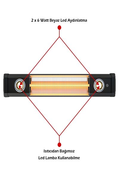 Mirkraft VEGA 2500W Sarkıt Tipi Karbon Infrared Isıtıcı