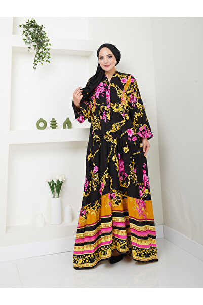 VOLT CLOTHİNG Dámské viskózové šaty s etnickým vzorem