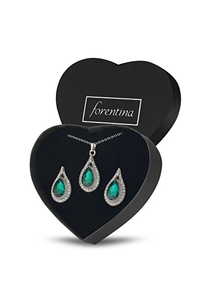 Forentina Yeşil Su Yolu Kolye Küpe Takı Seti - Ps221900tr