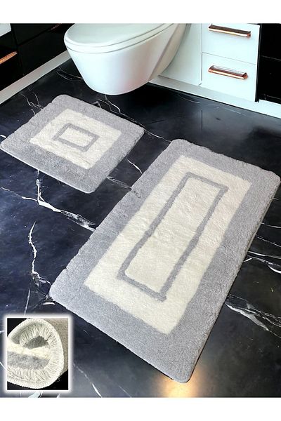 Chandler Home Χαλάκι μπάνιου Turka ανοιχτό γκρι 2 τεμαχίων (60x100 50x60 cm)